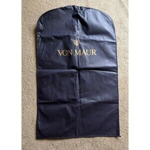 Von Maur Garment Bag Travel Nylon With Zipper 39" Navy Blue Sealed At Bottom